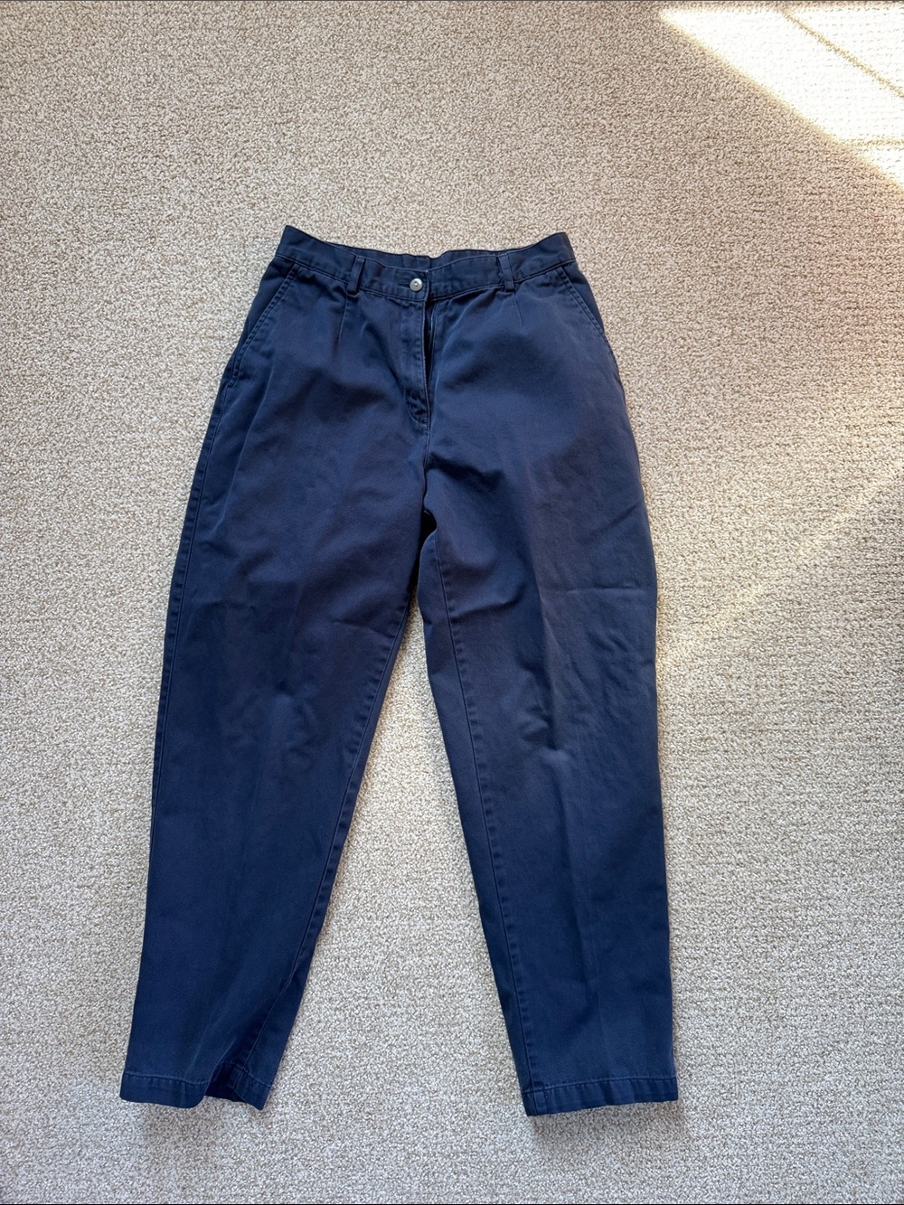 L.L. Bean Women’s  Navy High-Rise Tapered Chino Trousers